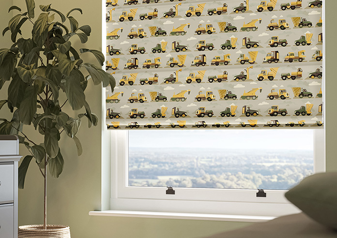 Construction Crew, Tarmac - Motorised Roman Blind - Image 5